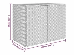 Garden Furniture Armario De Jardín|Herber Armario de jardín 100x55,5x80 cm Ratán sintético