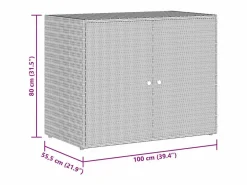 Garden Furniture Armario De Jardín|Herber Armario de jardín 100x55,5x80 cm Ratán sintético