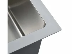 Garden Furniture Hicksville Fregadero de cocina hecho a mano de acero inoxidable Plateado Hot