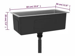 Hicksville Fregadero de cocina hecho a mano acero inoxidable^Garden Furniture New