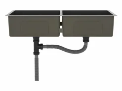 Garden Furniture Hicksville Fregadero hecho a mano acero inoxidable Negro Clearance