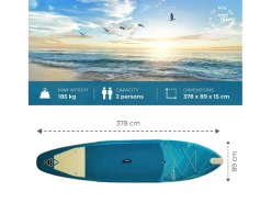 WATTSUP Deportes Náuticos|Hinchable Sup MARLIN 12'5 - 378x86x15cm Dropstitch - Pack Paddle Leash Pump Carry Bag