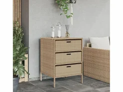 Garden Furniture Holiday Armario de almacenaje de jardín ratán PE 55x59x80 cm Beige Outlet