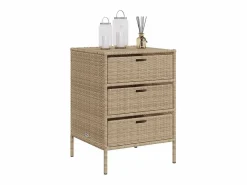 Garden Furniture Holiday Armario de almacenaje de jardín ratán PE 55x59x80 cm Beige Outlet