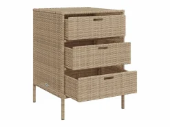 Garden Furniture Holiday Armario de almacenaje de jardín ratán PE 55x59x80 cm Beige Outlet