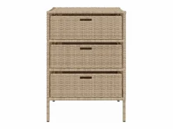 Garden Furniture Holiday Armario de almacenaje de jardín ratán PE 55x59x80 cm Beige Outlet