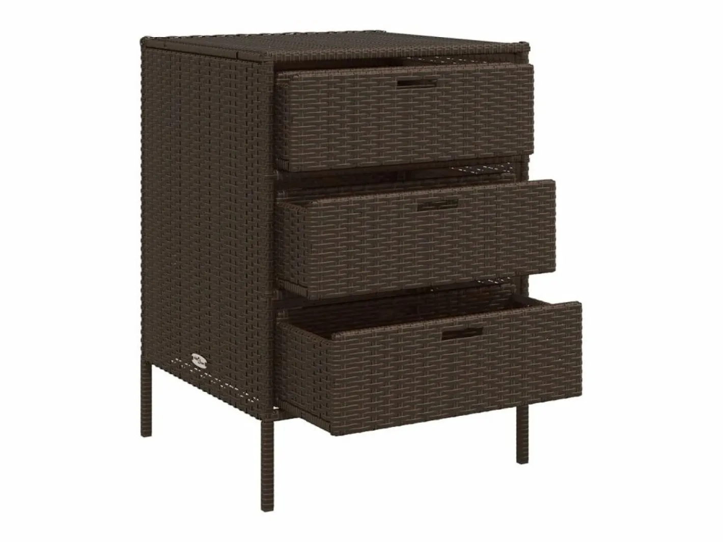 Holiday Armario de almacenaje de jardín ratán PE marrón 55x59x80 cm^Garden Furniture Best