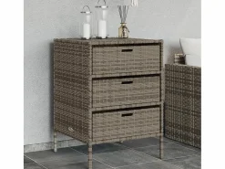 Garden Furniture Holiday Armario de almacenaje de jardín ratán PE 55x59x80 cm Gris Clearance