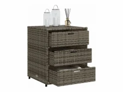 Garden Furniture Holiday Armario de almacenaje de jardín ratán PE 55x59x69 cm Gris Sale