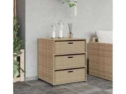 Holiday Armario de almacenaje de jardín ratán PE 55x59x69 cm^Garden Furniture Sale