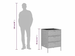 Holiday Armario de almacenaje de jardín ratán PE 55x59x80 cm^Garden Furniture Discount
