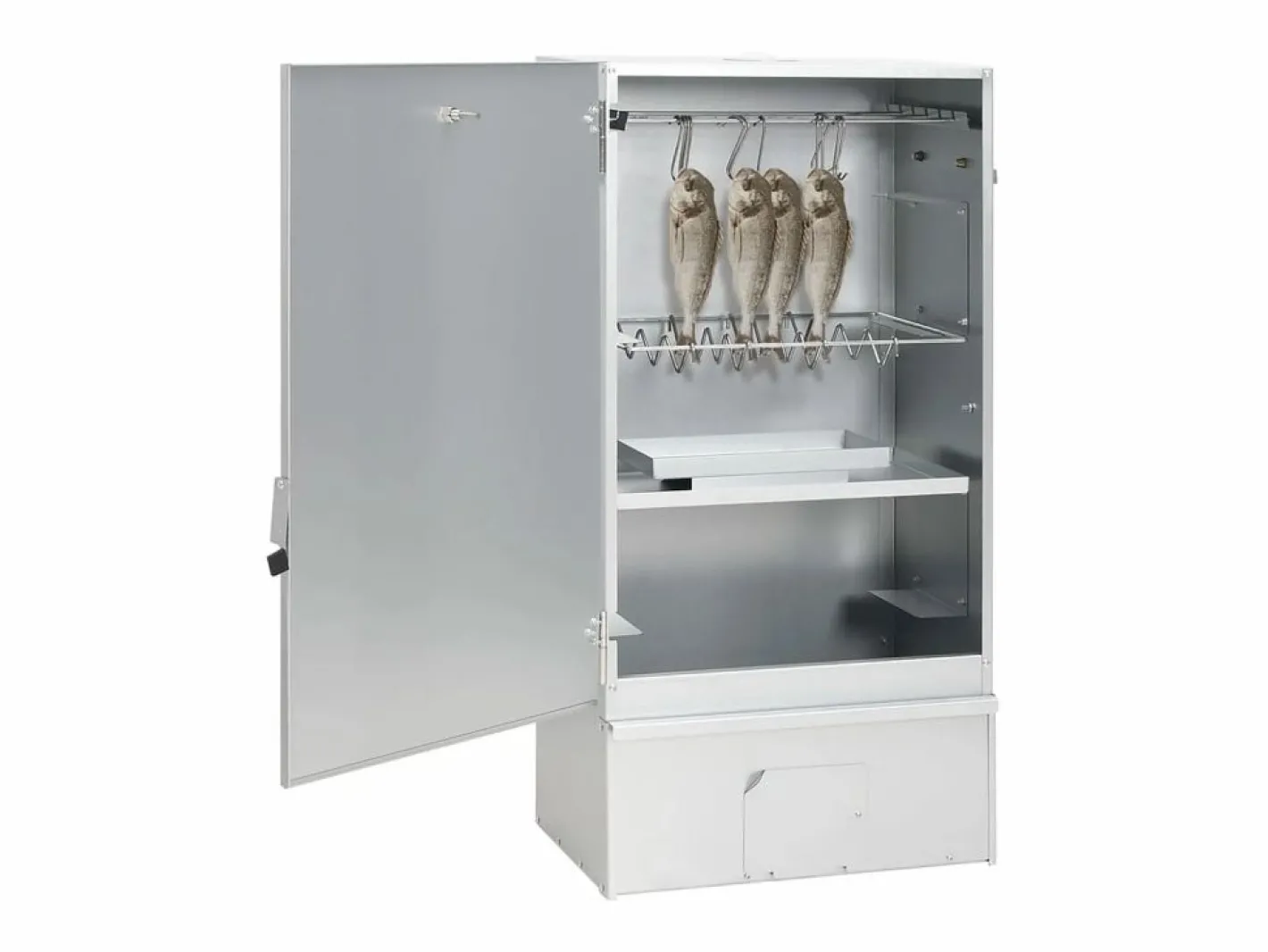 Horno ahumador astillas madera acero galvanizado 44,5x29x83 cm ES281282 Plateado Online