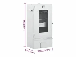 vidaxl Horno ahumador de barbacoa con mesa acero galvanizado Plateado Clearance
