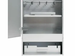 Horno ahumador de barbacoa con mesa acero galvanizado ES166549 Plateado Outlet