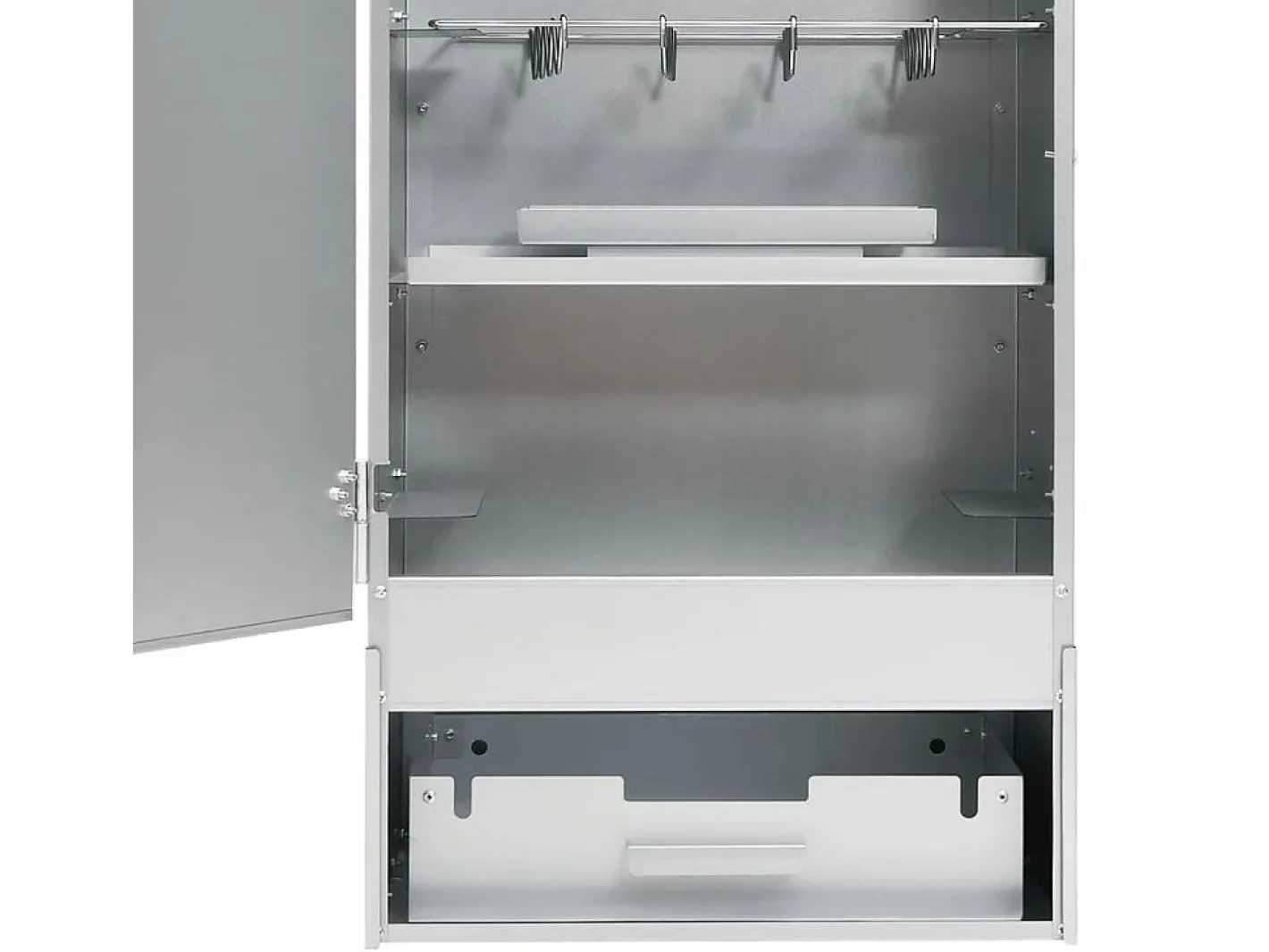 Horno ahumador de barbacoa con mesa acero galvanizado ES166549 Plateado Outlet