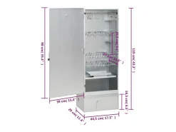 vidaxl Horno ahumador de BBQ con generador humo frío acero galvanizado Plateado Outlet