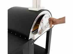 Monstershop Horno de Pizza Portátil 184 cm Negro | Con Ruedas, Piedra, 2 Estaciones y Cubierta GRATIS Plateado Online