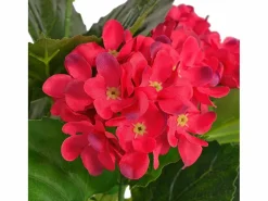 Hortensia artificial roja con maceta de 60 cm Rojo Discount