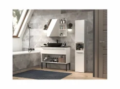 HORTI - Mueble de baño con cesto de ropa - 31x30x174 cm - Columna de almacenaje para baño^TOPESHOP Clearance