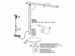 Ideal - Lámpara de mesa Fabas Luce blanca - LED táctil de 10 W integrado regulable CCT (3000K 4000K 5000K 6000K)^