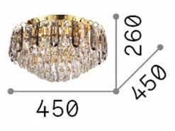 Ideal Lux Plafón|MAGNOLIA - Lámpara de techo empotrada de cristal para interior 7 luces , G9