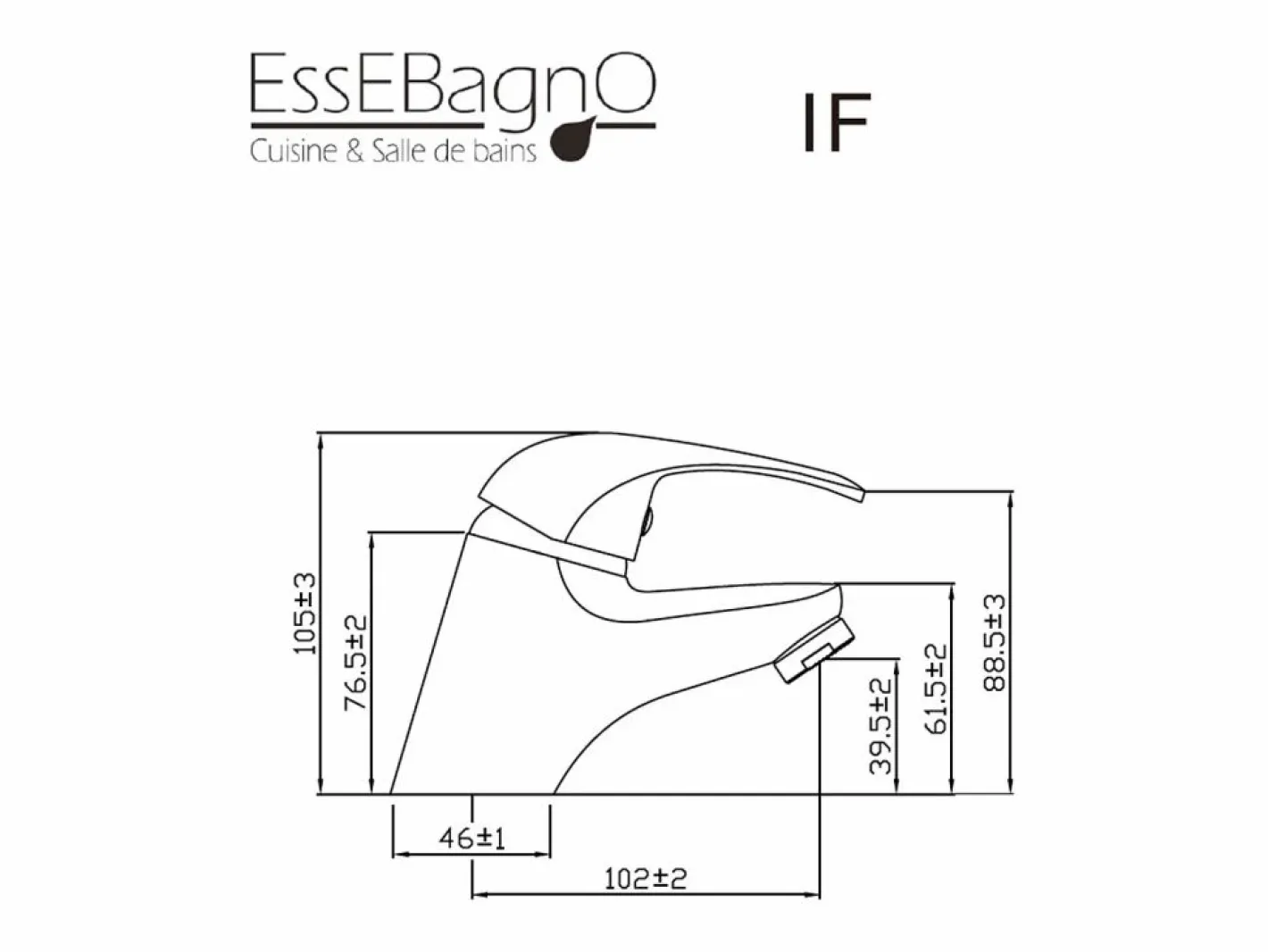 Essebagno Grifo|If mezclador lavabo bajo cromado