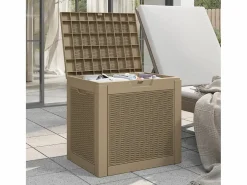 Indar Caja de almacenaje de jardín PP marrón claro 55,5x43x53 cm^Garden Furniture Discount