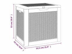 Indar Caja de almacenaje de jardín PP marrón claro 55,5x43x53 cm^Garden Furniture Discount
