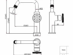 Essebagno Indus mezclador bajo lavabo Negro Sale