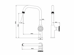 Essebagno Grifo De Cocina|Indus mezclador para fregadero metalizado