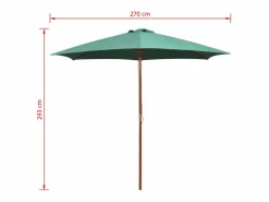 Garden Furniture Sombrilla|Inglewood Sombrilla con palo de madera verde 270x270 cm