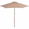Inglewood Sombrilla de jardín con palo de madera gris taupe 270 cm^Garden Furniture Sale