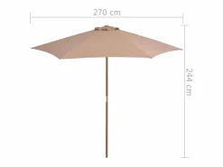 Inglewood Sombrilla de jardín con palo de madera gris taupe 270 cm^Garden Furniture Sale