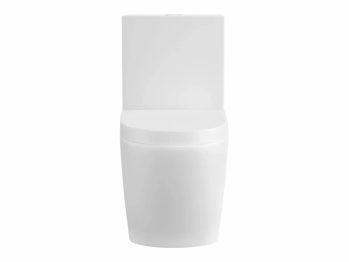 Vente-unique Inodoro de cerámica mate de pie con tapa silenciosa, desagüe horizontal, NAGILAM Blanco