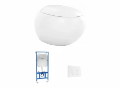 Inodoro flotante de cerámica con báscula de soporte y placa de activación, HURO II^Vente-unique Best