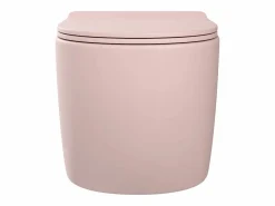 Vente-unique Inodoro flotante de cerámica mate sin borde, JAVOINE Rosa Online