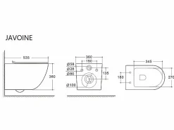 Vente-unique Inodoro flotante de cerámica mate sin borde, JAVOINE Rosa Online