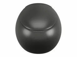 Vente-unique Inodoro flotante de cerámica mate con tapa silenciosa, HURO II Negro Outlet