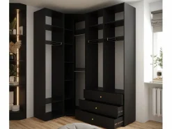 Inova 3 armario con puertas batientes 236,7/182/47 Negro / Dorado Best