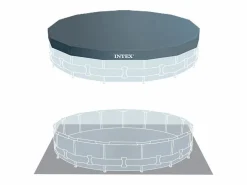 Intex Piscina Tubular|26724NP - Piscina Redonda Prisma Frame con bomba depuradora, escalera y láminas, 457x107 cm