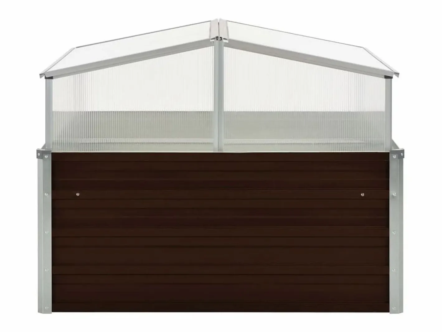 Clicnbuy Invernadero De Jardín|Invernadero de acero galvanizado marrón 100x100x85 cm