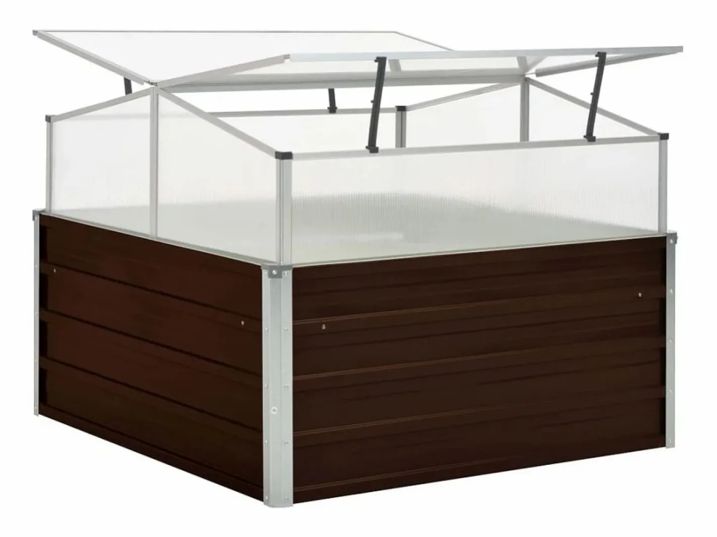 Clicnbuy Invernadero De Jardín|Invernadero de acero galvanizado marrón 100x100x85 cm