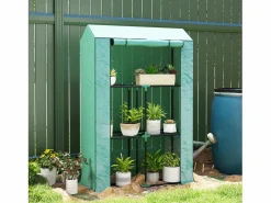Invernadero De Jardín|Invernadero de jardín con estantes, puerta enrollable, de acero, con protección UV, para verduras y plantas, (100x40x150 cm)