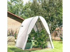 Invernadero de jardín con puerta enrollable, 2 ventanas, lona reforzada, estructura de acero, color (180x180x200cm)^ Online