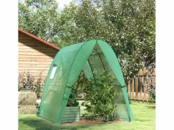 Invernadero De Jardín|Invernadero de jardín con puerta enrollable, ventanas, lona reforzada, acero, (180x180x200cm)