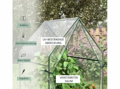 Invernadero de jardín con doble puerta, estructura de acero, , 90 x 90 x 145 cm^ Outlet