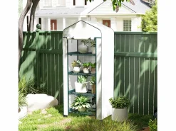 Invernadero de jardín con ventanas enrollables y estantes, de acero, para tomates y plantas, (69x50x165 cm)^ Best