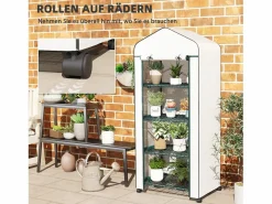 Invernadero de jardín con ventanas enrollables y estantes, de acero, para tomates y plantas, (69x50x165 cm)^ Best
