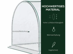 Invernadero de jardín con puerta, estructura de acero, PVC , ligero (250x100x80cm)^
