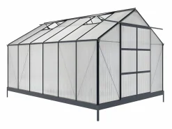 Invernadero de jardín policarbonato 13m² KALIDA antracita^EXPERTLAND Outlet